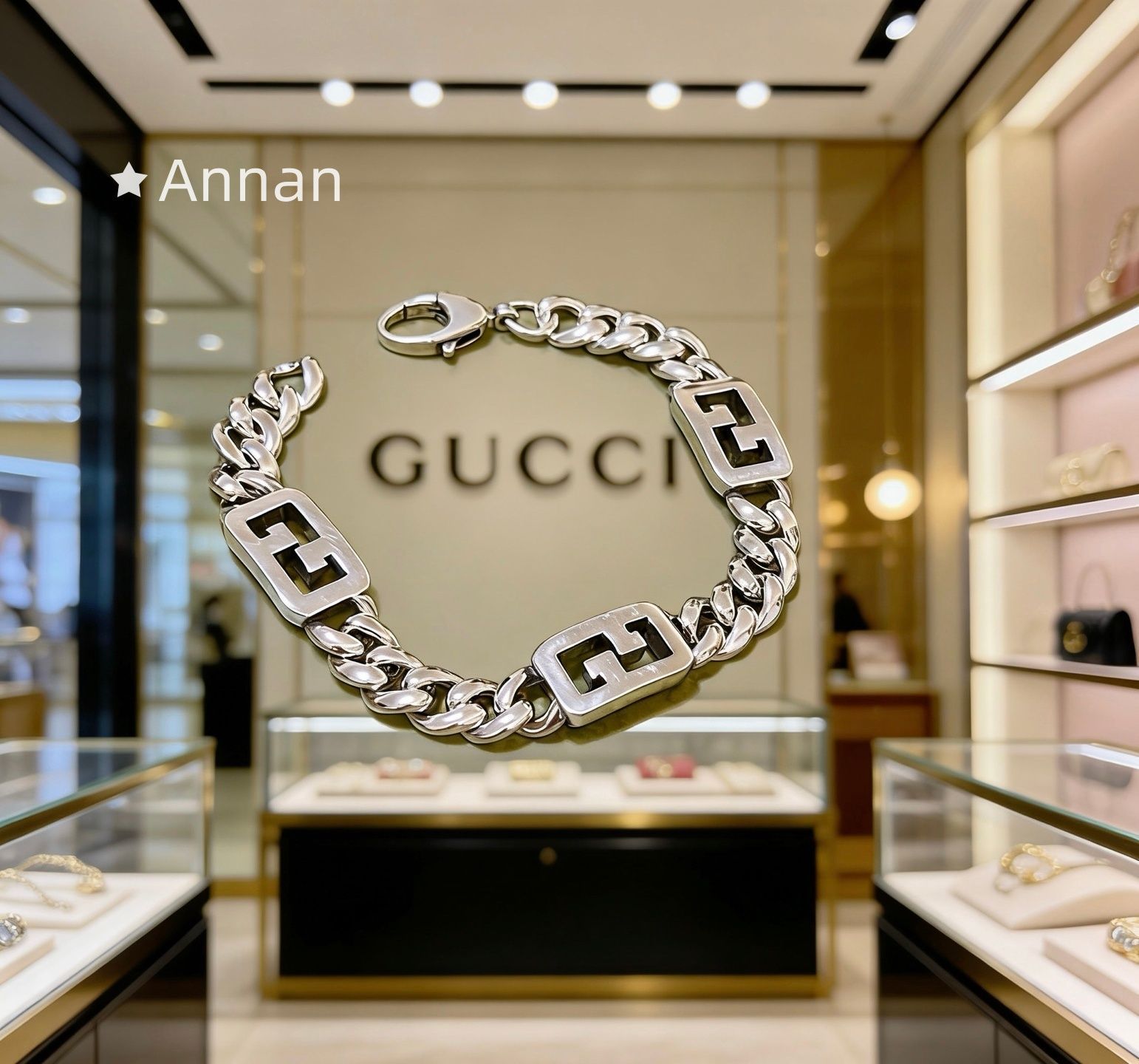 送料込☆ 超美品新品 GUCCI グッチ ブレスレット バングル リストバンド メンズ 結婚式 卒業式 清楚 イベント 入学式