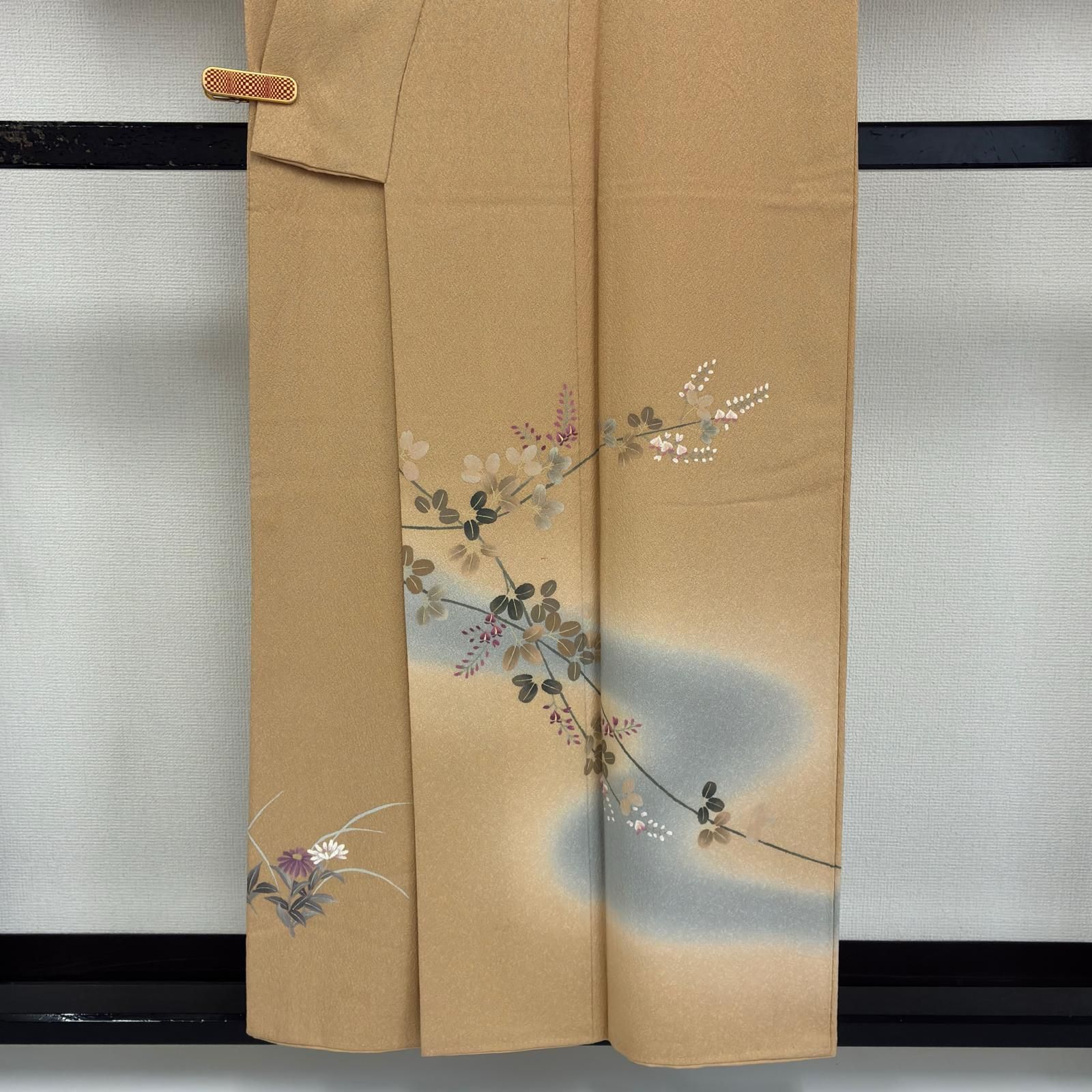 作家物 付け下げ 正絹 紋なし 暈し 美しい染めの花 袷 着物 MK-7587 