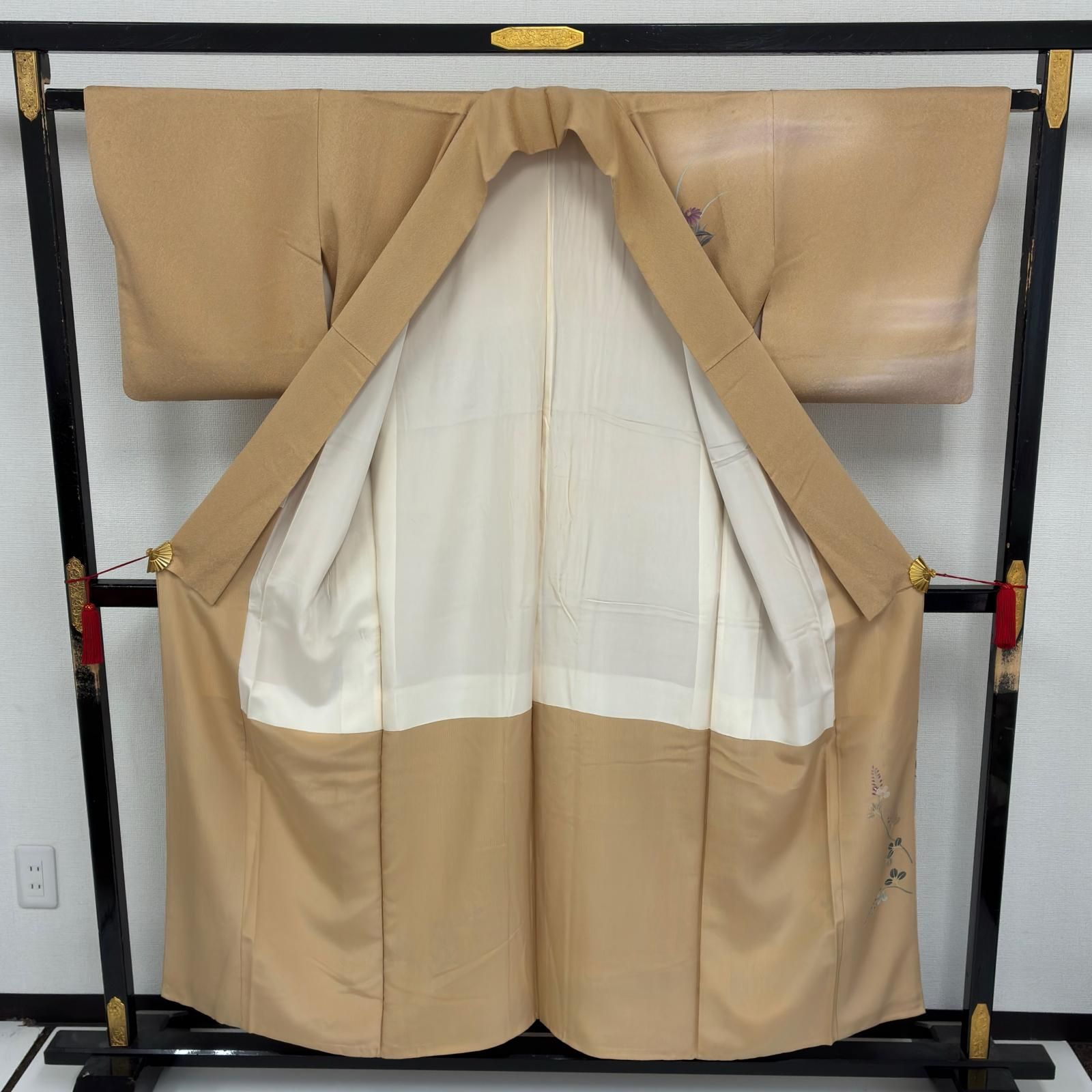 作家物 付け下げ 正絹 紋なし 暈し 美しい染めの花 袷 着物 MK-7587 