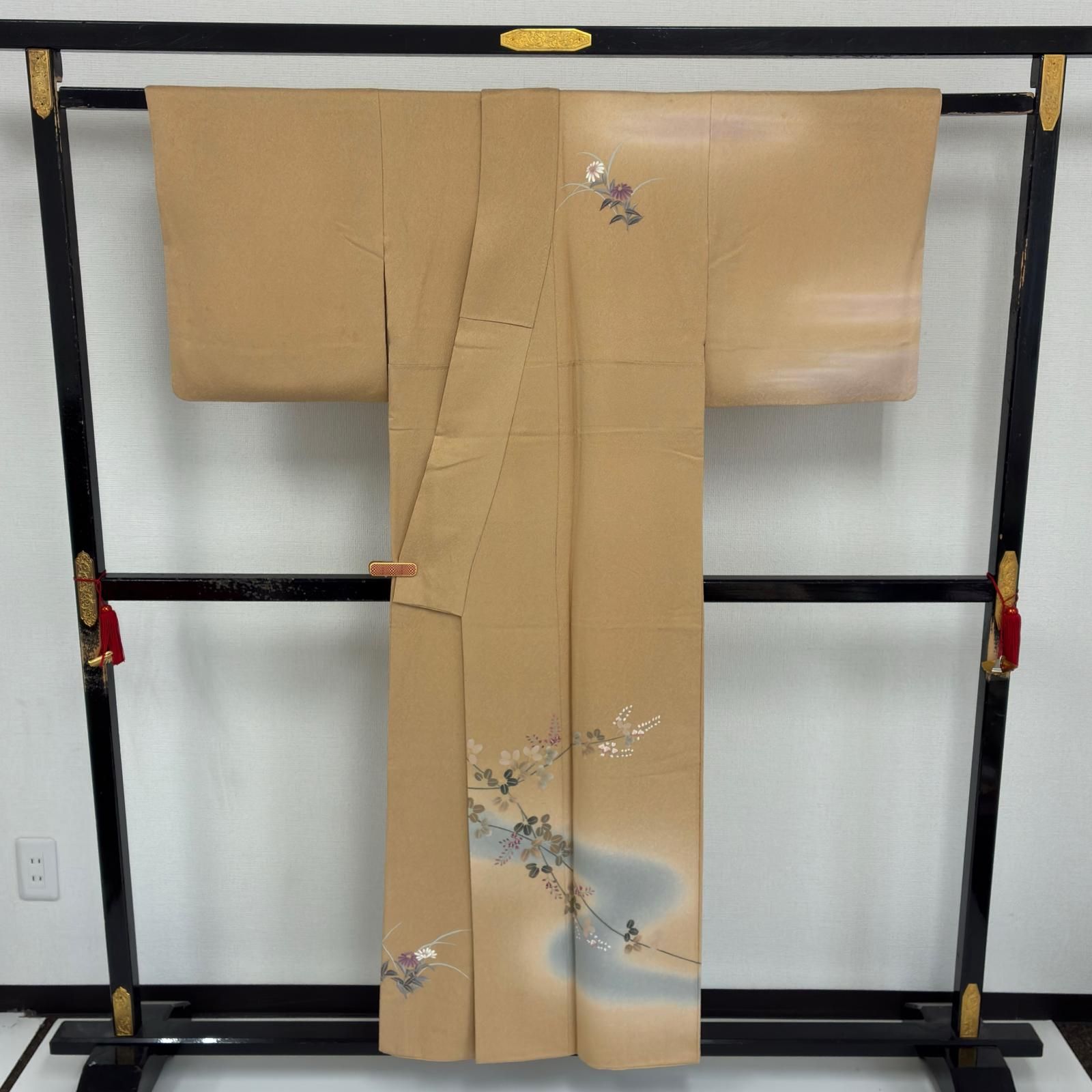 作家物 付け下げ 正絹 紋なし 暈し 美しい染めの花 袷 着物 MK-7587 