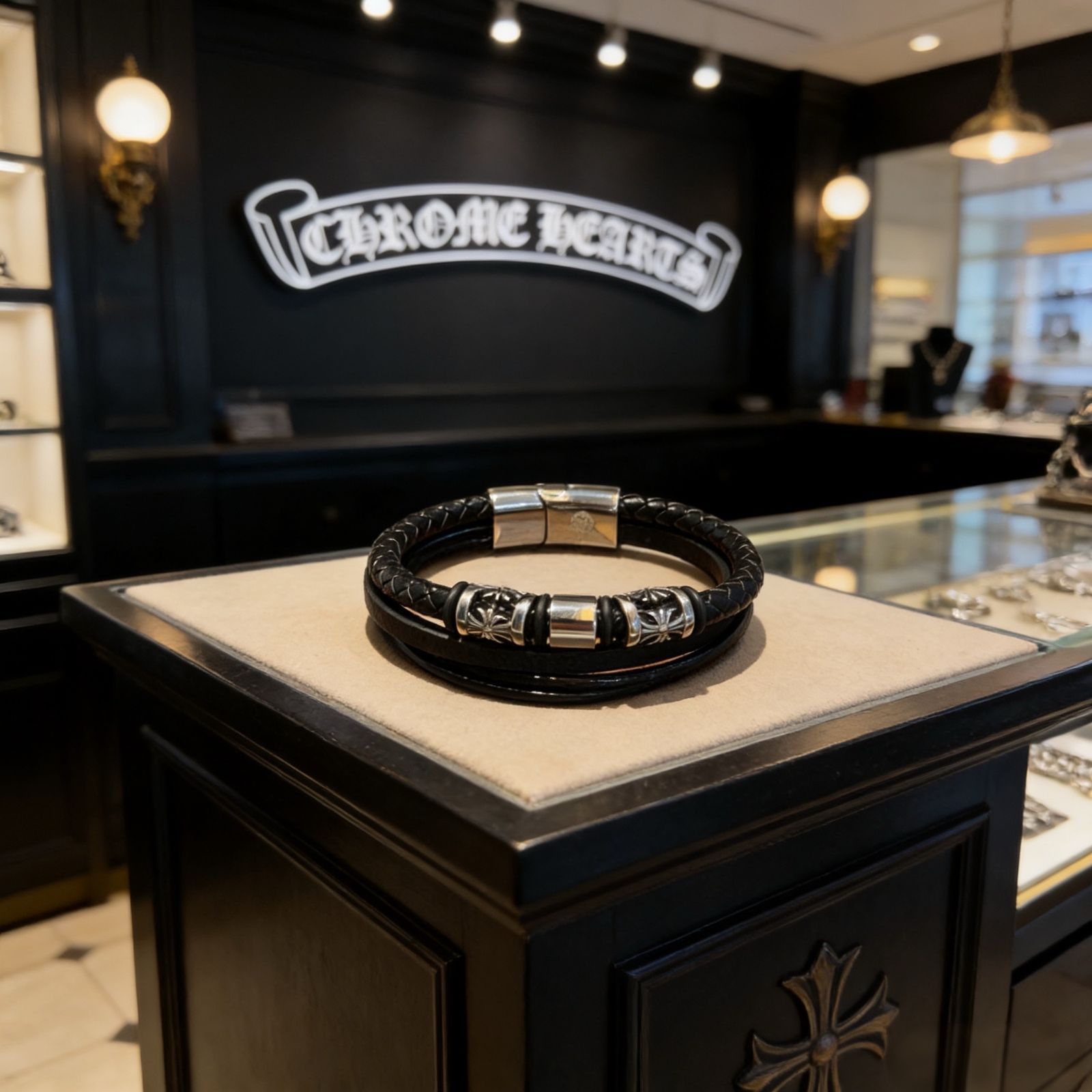 美品 本日特価 新品 CHROME HEARTS クロムハーツ ブレスレット バングル リストバンド メンズ 結婚式 卒業式 清楚 イベント 入学式
