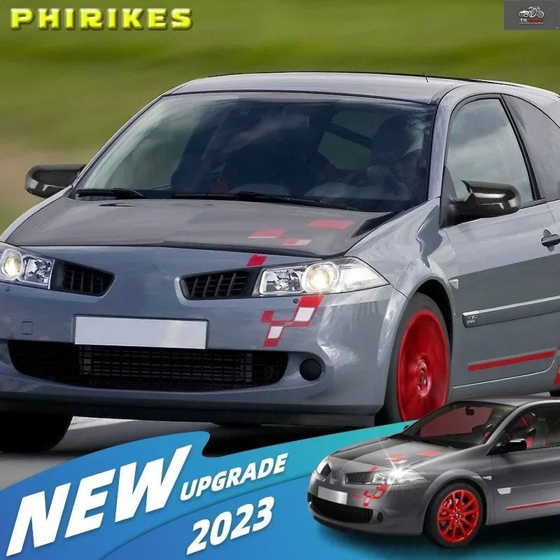 ルノー メガーヌ 2 MK2 2002-2009 用 左右ペアのサイドミラーカバーキャップ、ミラーシェルケーストリム、リアビューミラーカバーキャップ