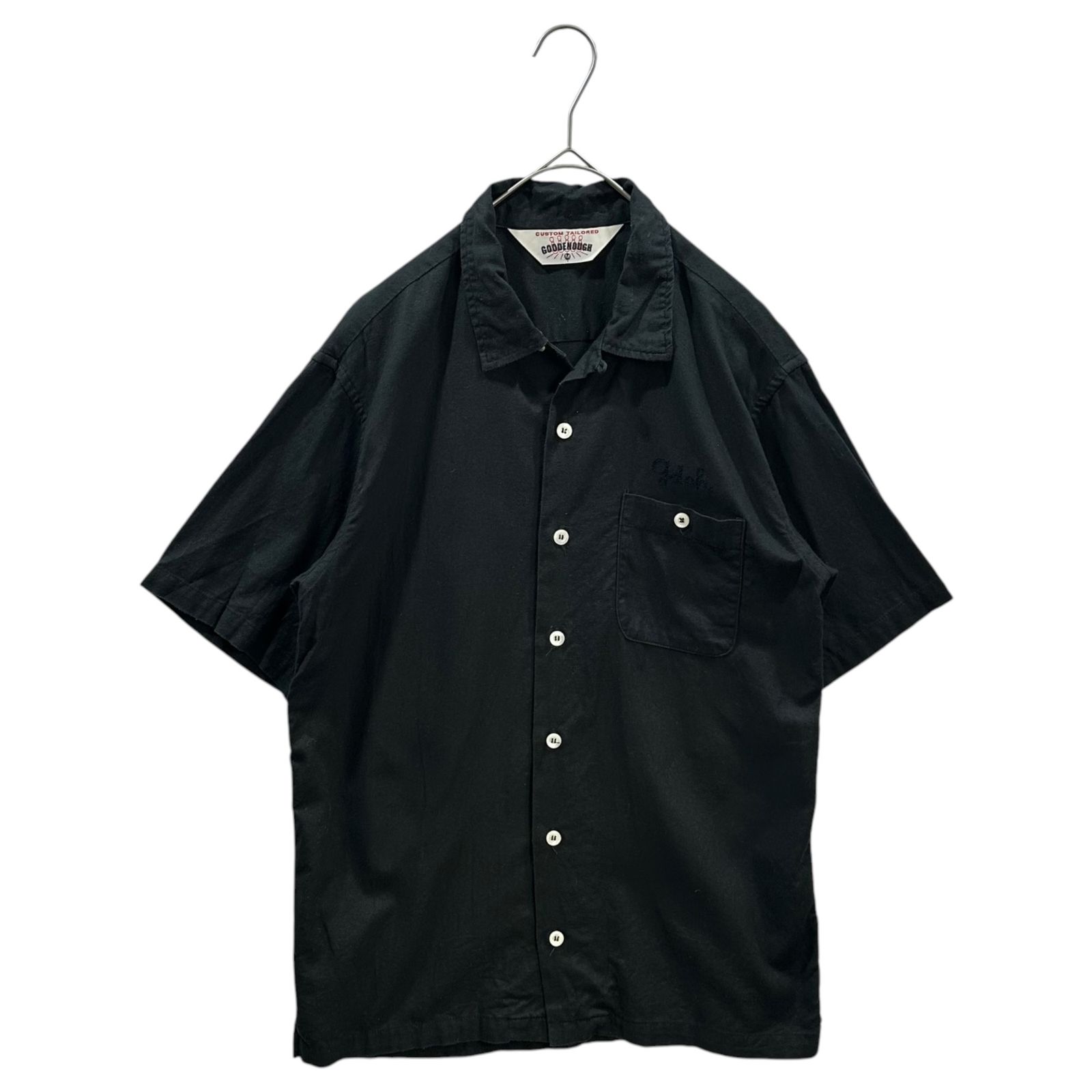 GOODENOUGH(グッドイナフ) 00's Bowling shirt - Back Logo ボーリング シャツ バック ロゴ 刺繡 M ブラック 開襟 半袖 オープンカラー ボウリング