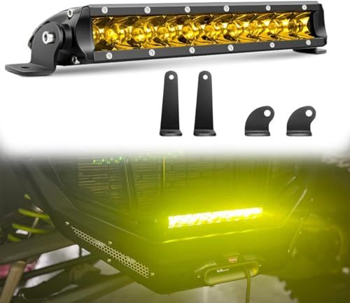 Chelhead 11インチ LEDライトバー 50w 作業灯 イエロー 3500K DC12V 24V兼用 高輝度 狭角２種取り付けステー選択可能車外灯 農業機械 防水 防塵 耐震 長寿命 1個ts 11c0343f