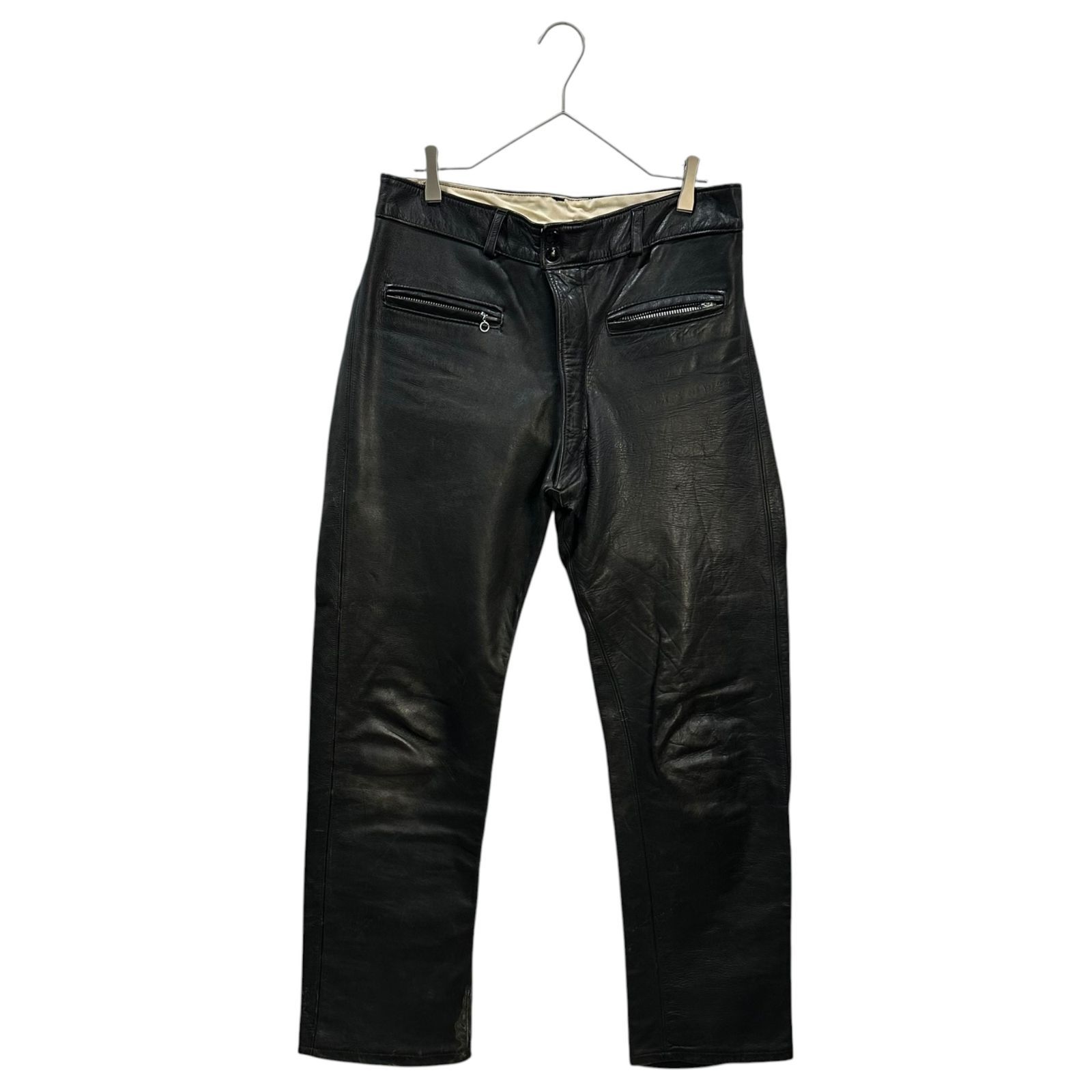 VINTAGE(ヴィンテージ) TALON Zip 3-Pocket Leather Biker Pants 3ポケット レザー バイカー パンツ 32 ブラック