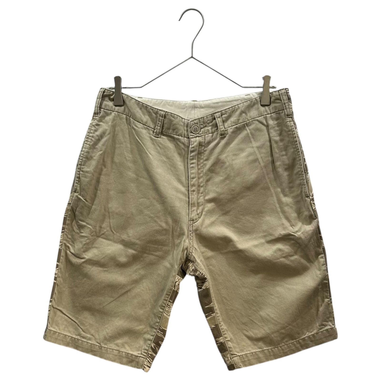 GOOD ENOUGH(グッドイナフ) 00's Tiger-Camo Patchwork Shorts タイガーカモ 切替 ショーツ M ベージュ ハーフ ショート パンツ