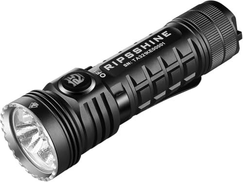 RIPSSHINE OF1 10000ルーメ懐中電灯 led 強力 軍用 最強 IPX6防水 高輝度懐中電灯 3つモード 調光ミ合金耐衝撃 スマート温度制御と低電圧警告 自転車/ハイキング/夜釣り/夜間トレーニング/作業/停電/防災/地震避難 74a5fe58