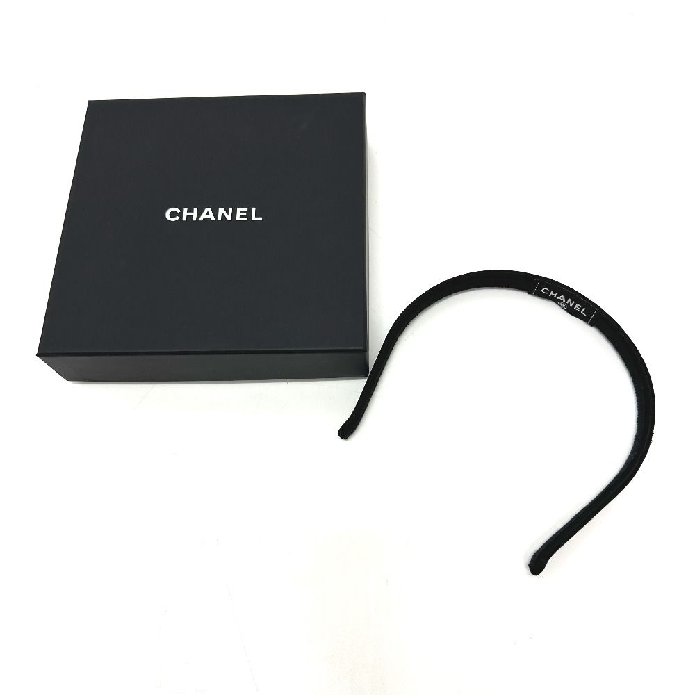 CHANEL シャネル カチューシャ ココマーク クラシック サテン ブラック