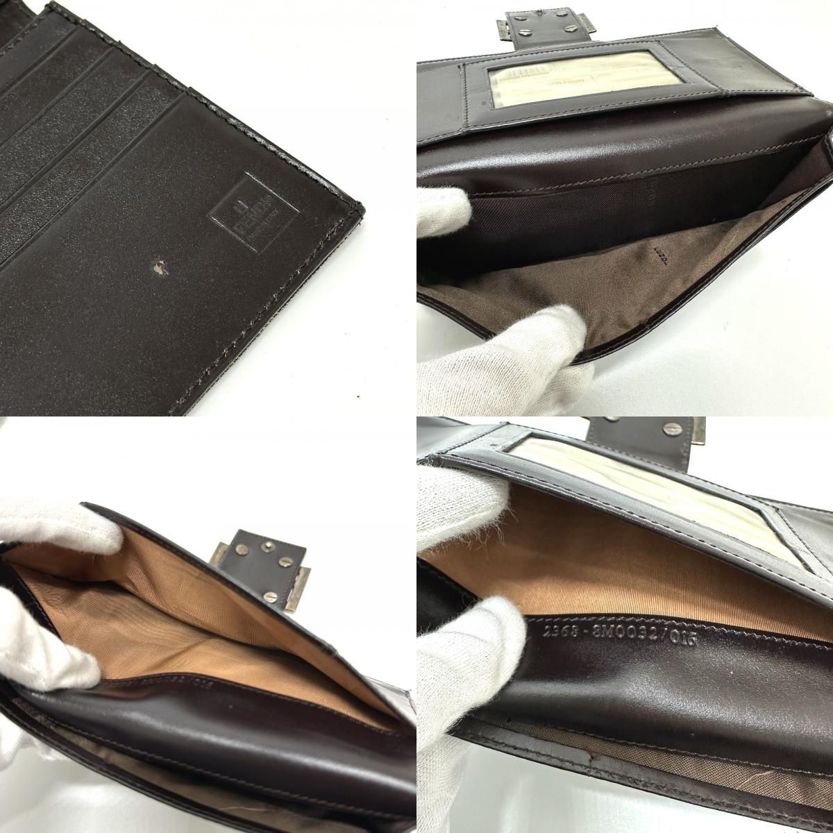 ■新同■　フェンディ 長財布 ズッカ ブラウン レザー キャンバス 8M0032 箱 【297502】4 □新同□ フェンディ 長財布 ズッカ ブラウン レザー キャンバス