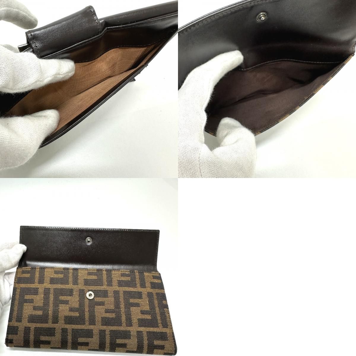 FENDI フェンディ 長財布 ズッカ 8M0032 キャンバス/レザー ブラウン
