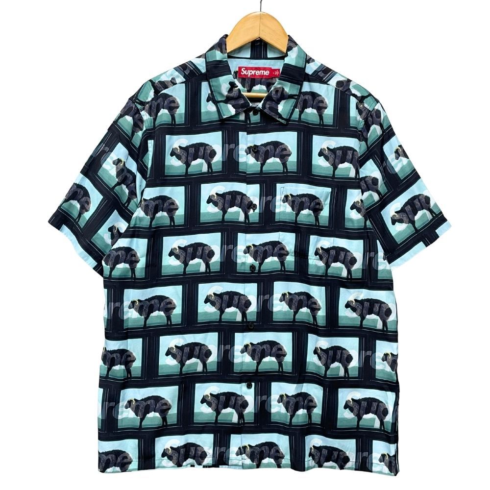 美品◎Supreme シュプリーム 半袖BDシャツ 総柄 水玉柄 黒 18SS SUPREME シュプリーム 25SS Damien Hirst S/S Shirt 総柄 半袖シャツ