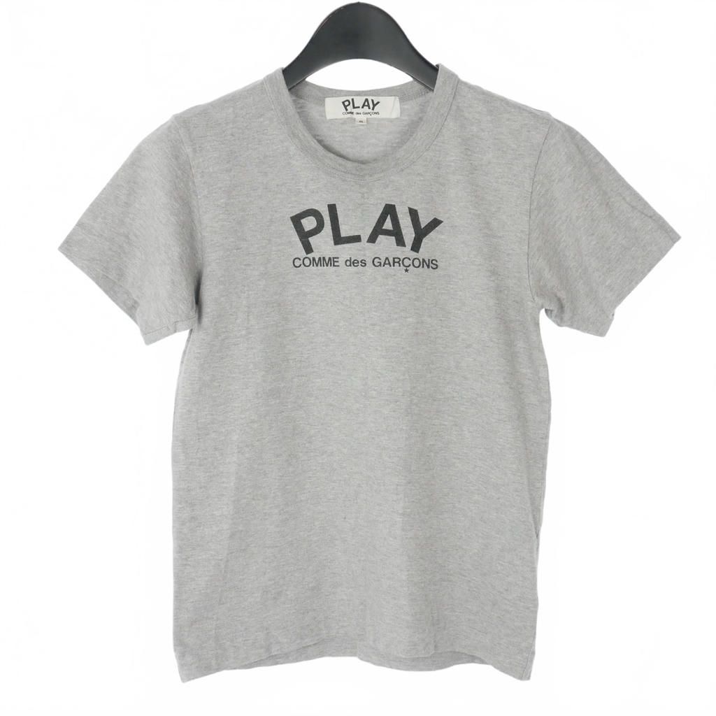 プレイコムデギャルソン PLAY COMME des GARCONS ロゴプリント Tシャツ カットソー 半袖 S グレー AZ-T071
