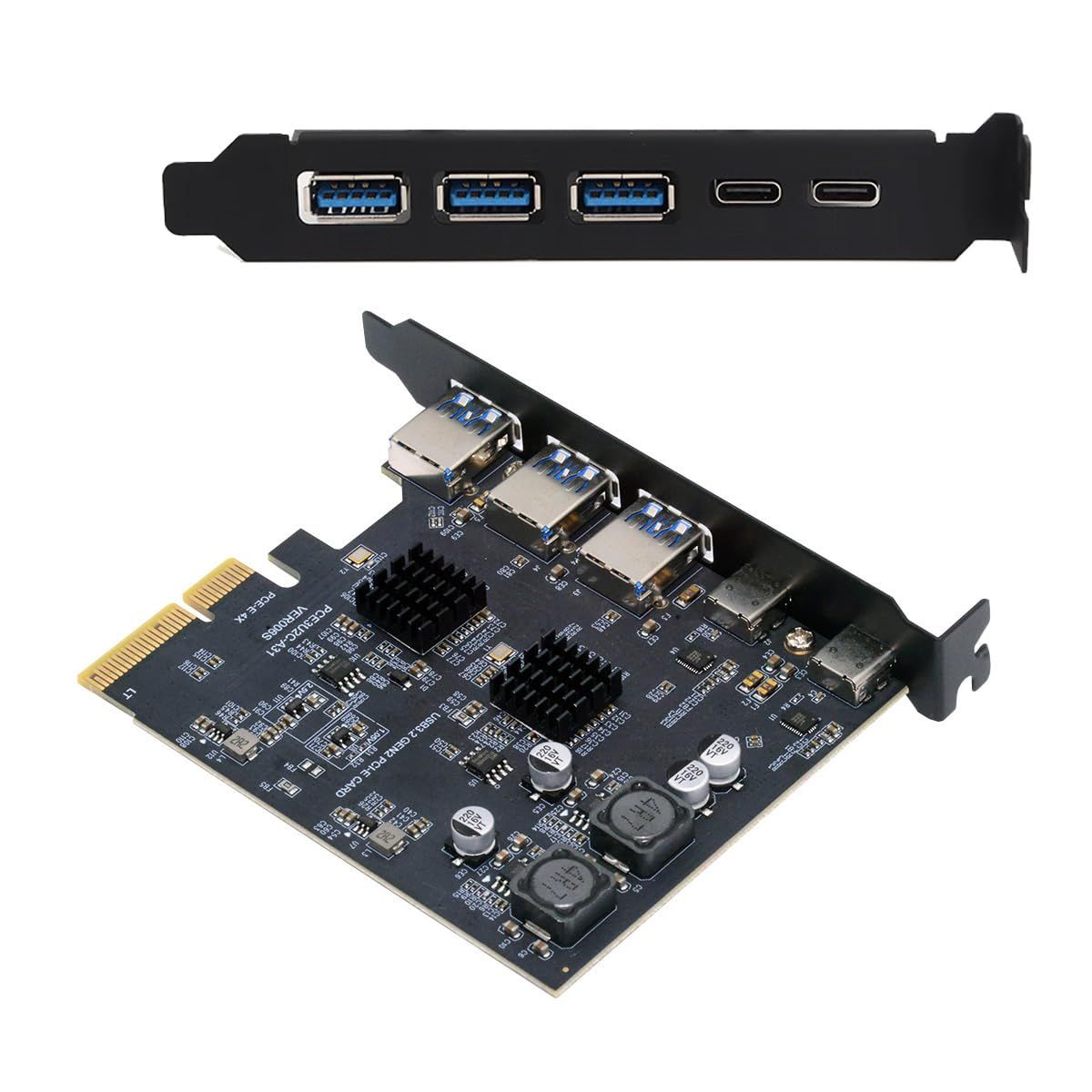 CY カード 3 つのタイプ A USB3.0 バックパネル ソケットとデュアル USB3.1 タイプ C USB-C から PCI-E エクスプレス カード アダプター ASM3142 VL822