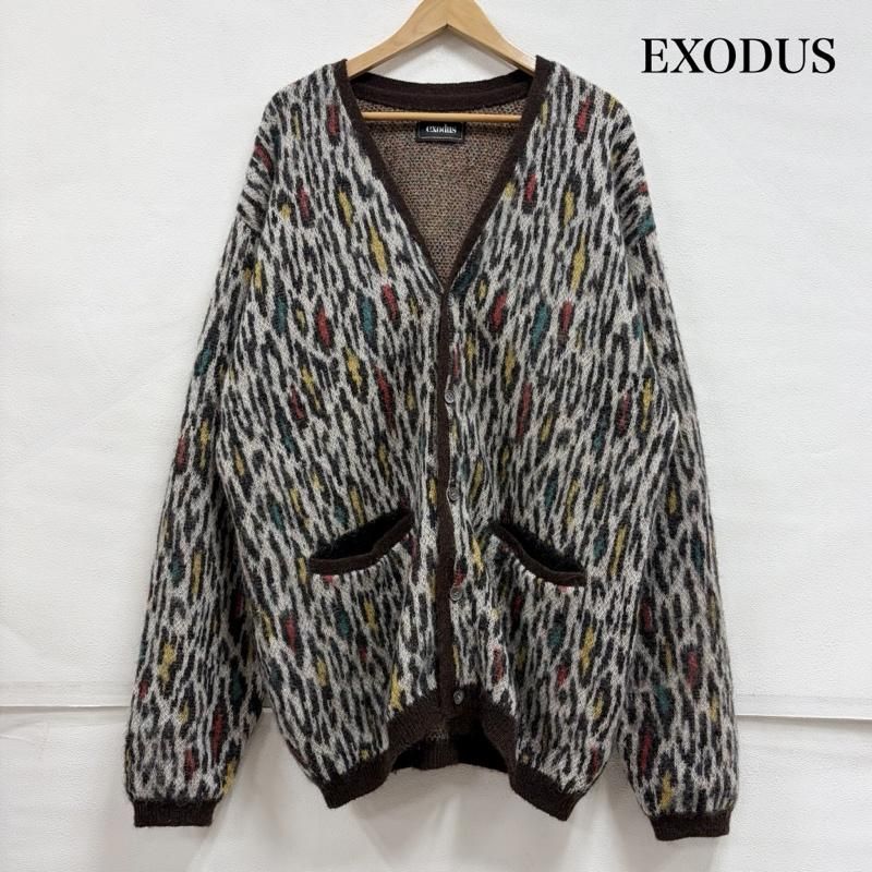 古着 EXODUS エクソダス WACKO MARIA レオパード ヒョウ柄 カーディガン モヘア メンズ XL ISItems【USED】【古着】【中古】50158805