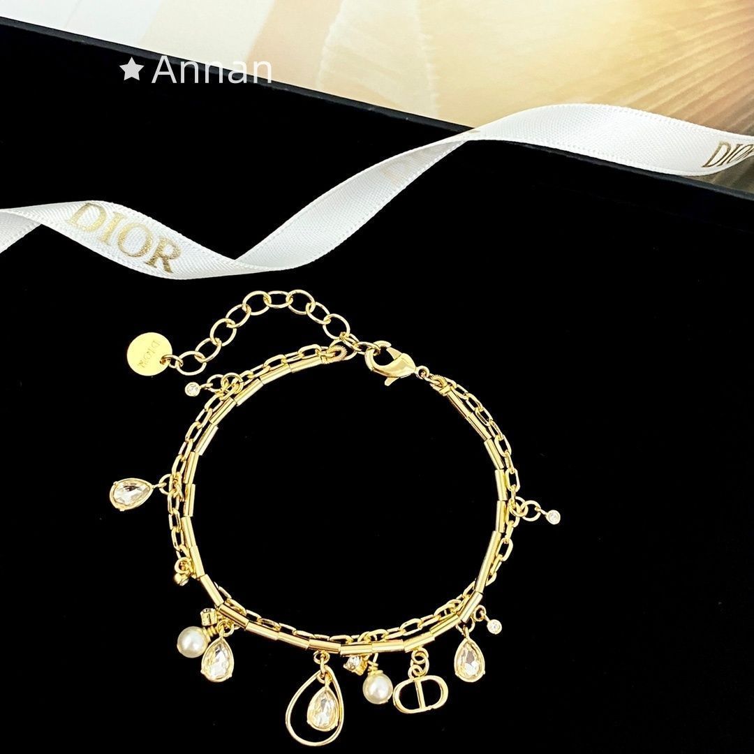 超極SSS美品 良品新品 CHRISTIAN DIOR クリスチャン ディオール ブレスレット バングル リストバンド レディース 結婚式 卒業式 清楚 イベント 入学式