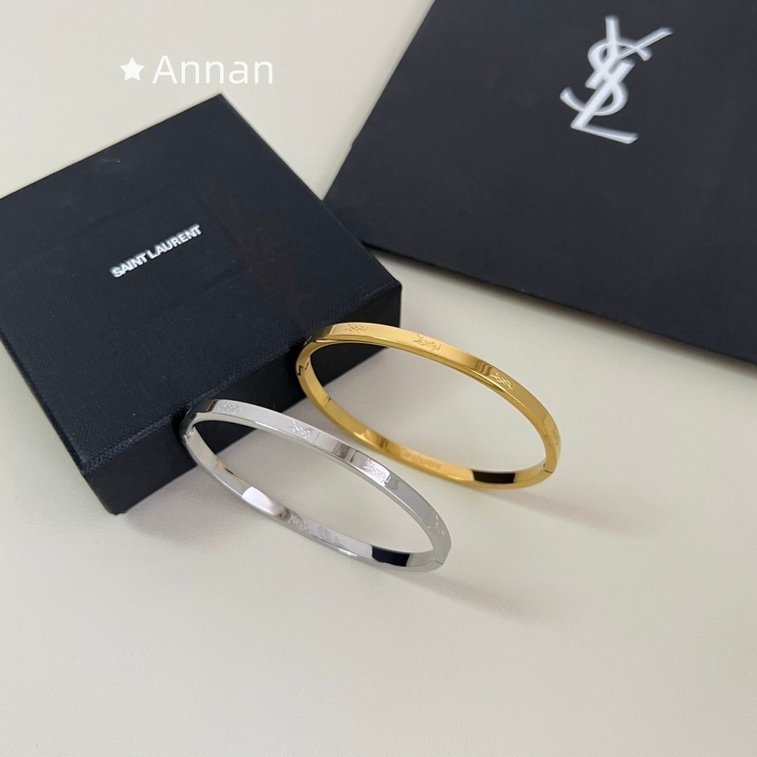 人気 極美品新品 YSL Yves Saint Laurent イヴ サンローラン ブレスレット バングル リストバンド レディース 結婚式 卒業式 清楚 イベント 入学式