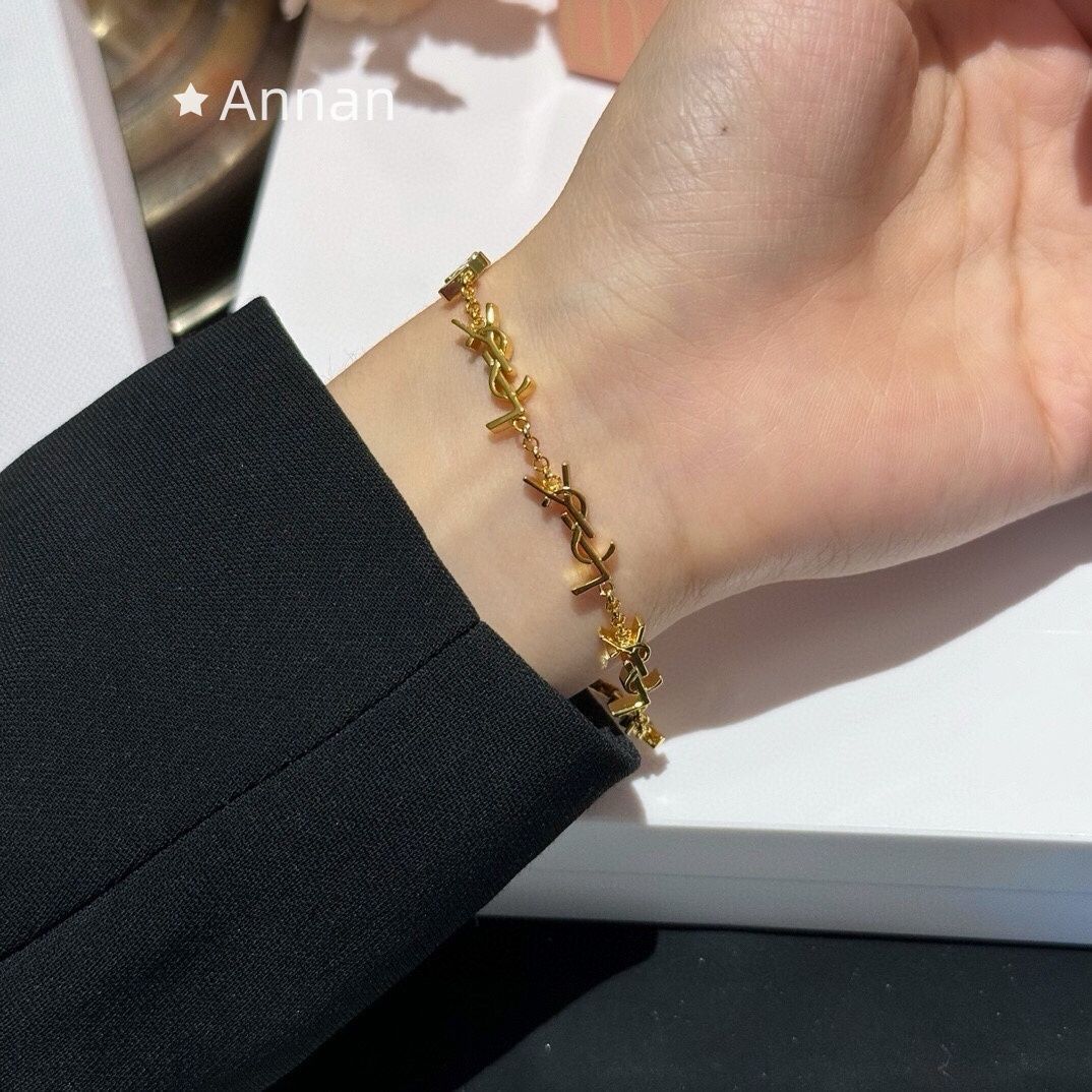 美品 期間限定☆ 新品 YSL Yves Saint Laurent イヴ サンローラン ブレスレット バングル リストバンド レディース 結婚式 卒業式 清楚 イベント 入学式