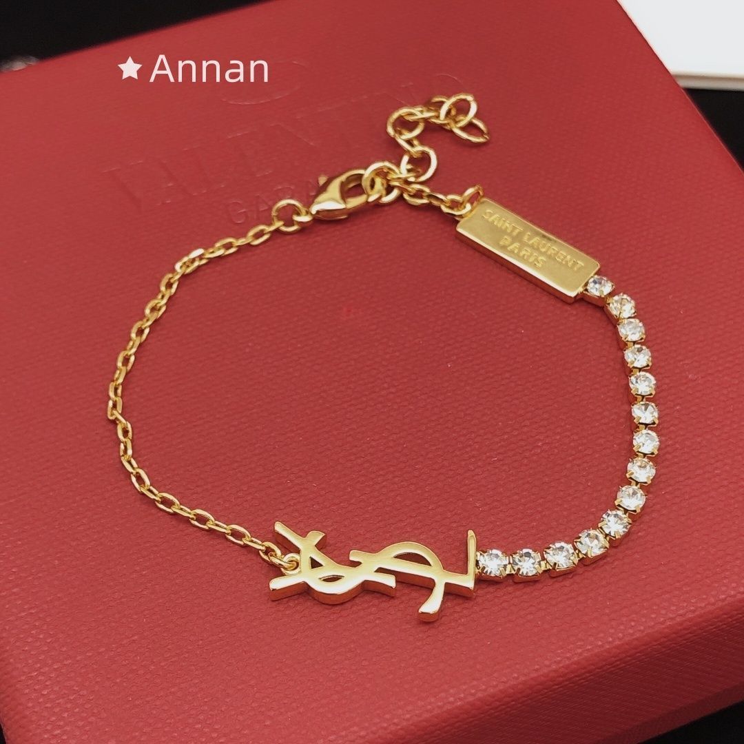激レア 極美品 新品 YSL Yves Saint Laurent イヴ サンローラン ブレスレット バングル リストバンド レディース 結婚式 卒業式 清楚 イベント 入学式
