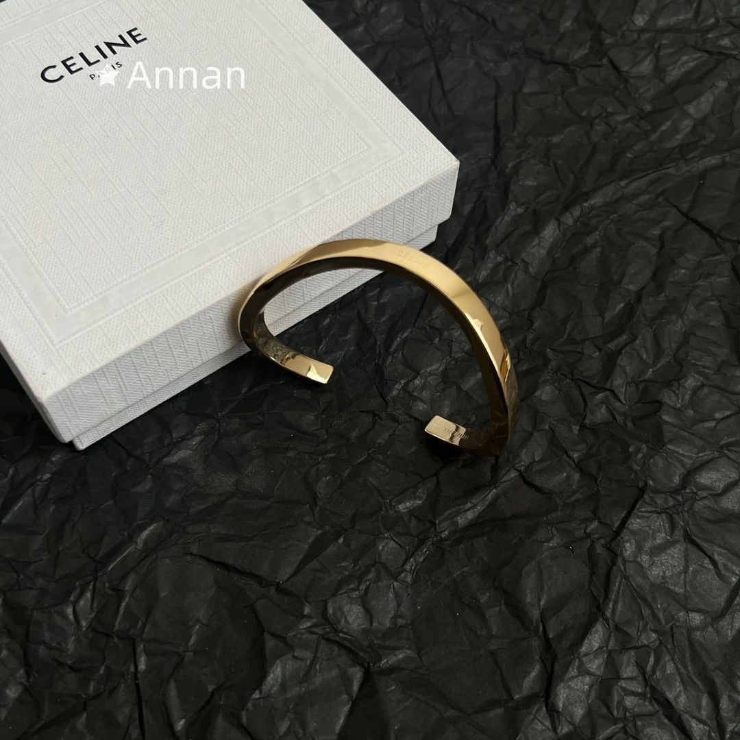 【希少品】綺麗 新品 CELINE セリーヌ ブレスレット バングル リストバンド レディース 結婚式 卒業式 清楚 イベント 入学式