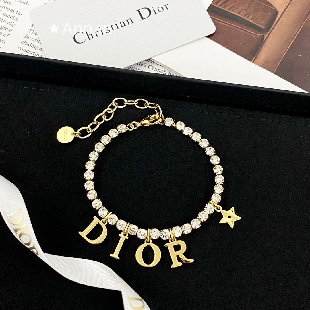 状態良 新品 CHRISTIAN DIOR クリスチャン ディオール ブレスレット バングル リストバンド レディース 結婚式 卒業式 清楚 イベント 入学式