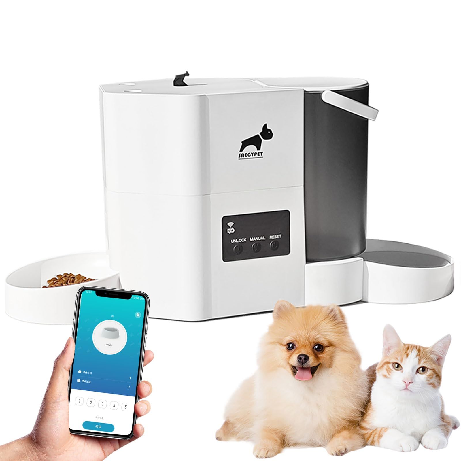 自動給餌器「SAEGYPET」2 in 1 自動給餌器3L大容量 給水器2L 猫 中小型犬用 1日10食 アプリ遠隔操作 定時定量 タイマー式 餌 2WAY給電 無制限置き場所 2.4GWi-Fi式 スマホ遠隔操作・操作簡単 お手入れ簡単 ホ 6bb84214 7,388円