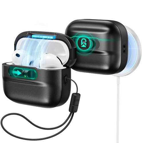 ESR AirPods Pro3 ケース(2025) MagSafe対応 AirPods Pro 第3世代 2025用 マグネット蓋ロック 耐衝撃 ランヤード付き 落下保護カバー 衝撃吸収 エアーポッズプロ3専用 ブラック shu 1da36030 4,818円