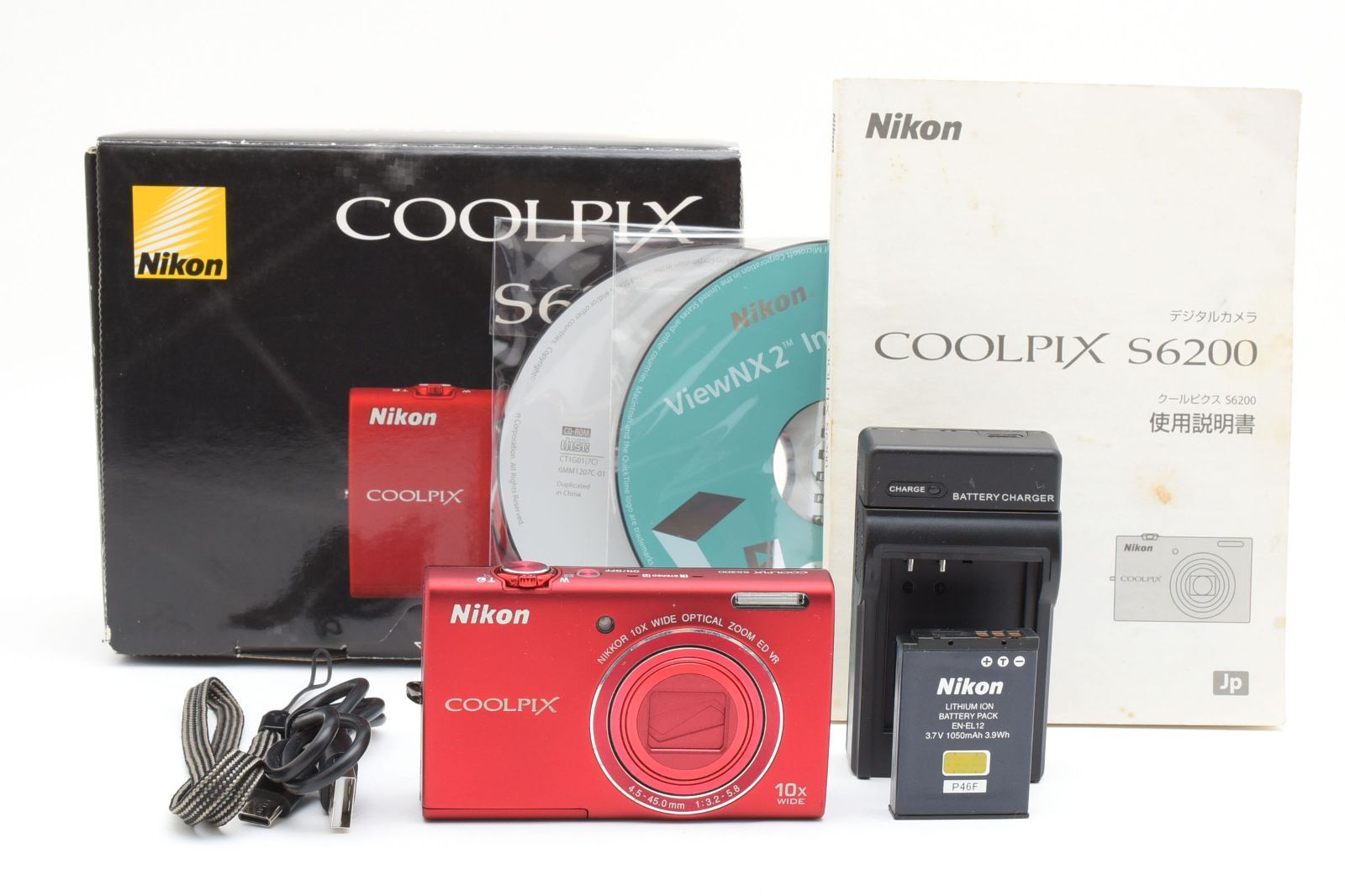Nikon COOLPIX S6200 レッド ニコン コンパクトデジタルカメラ 箱付き 