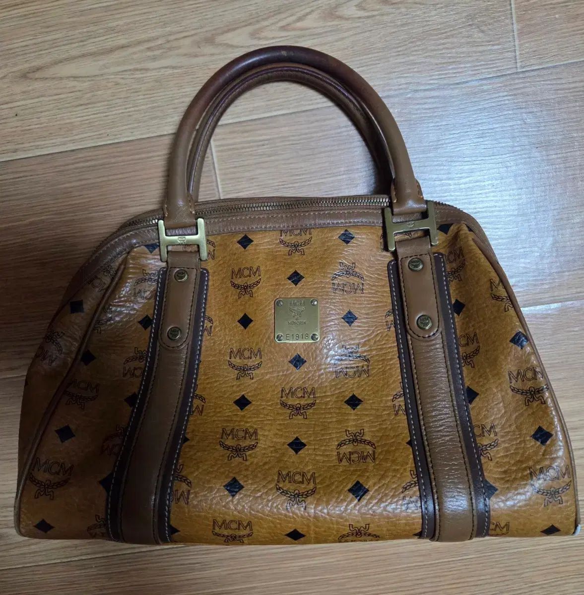 MCM ボストンバッグ ブラウン トートバッグ