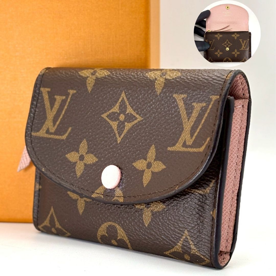【甘さは余白に宿る】　LOUIS VUITTON　モノグラム ポルトモネ ロザリ コンパクトウォレット 二つ折り財布 ローズバレリーヌ　ピンク