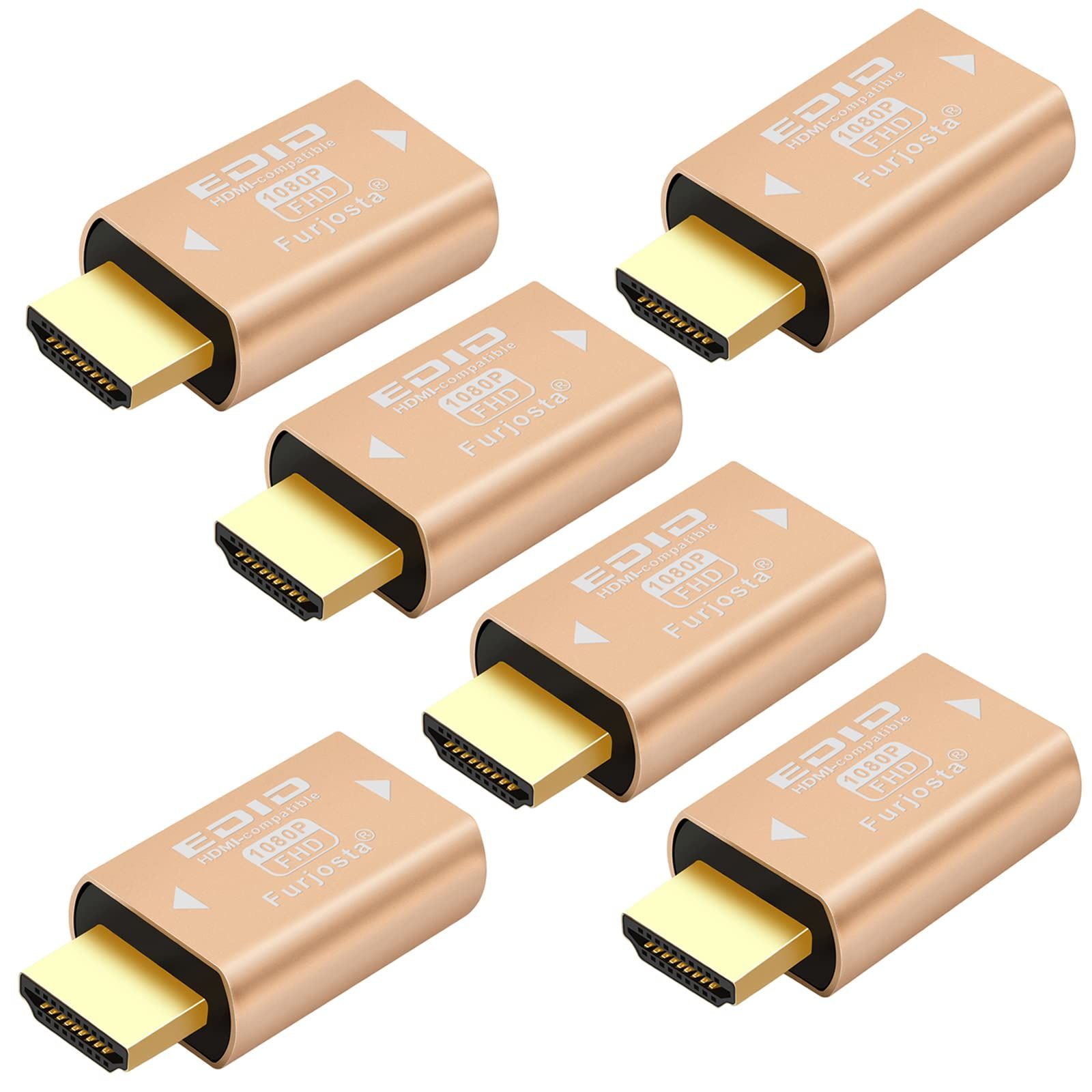 第3代 HDMI EDID Emulator Pass Converter 无需转换器 支持Mac Thunderbolt的HDMI开关/延长器/AV接收器/VIDEOS Pretter 1920X1080@59hz 6包