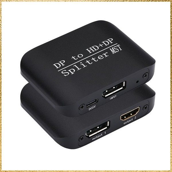 ☆彡送料無料でお届け☆彡 4K@60Hz DisplayPort to HDMI + Displayport 分配器 MST SST 拡張/ミラーモード DP to DP + 4K HDMI出力 1.3 スプリッター デスクトップ、PC、ラップトップ 用