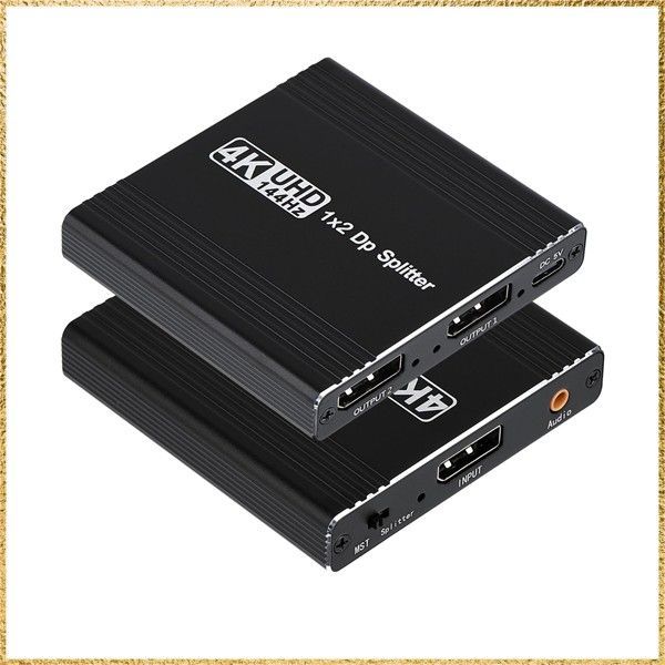 ☆彡送料無料でお届け☆彡 DisplayPort to デュアル DisplayPort 分配器 1入力2出力 DPスプリッター MSTハブ 4K@120Hz 60Hz サポート 拡張 モード 対応 ミラーモード DP 1.4 ハブ デュアルモニター
