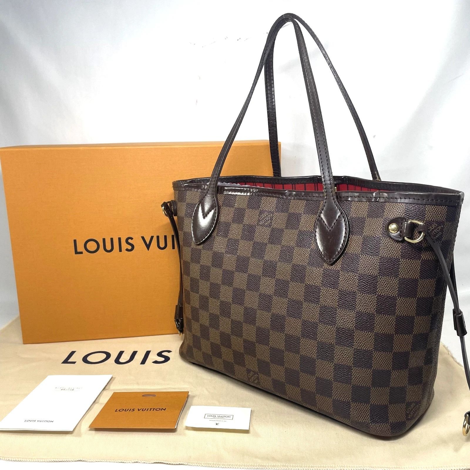 【本物】ルイ ヴィトン トートバッグ ネヴァーフル PM Neverfull PM ダミエ エベヌ N51109 LOUIS VUITTON