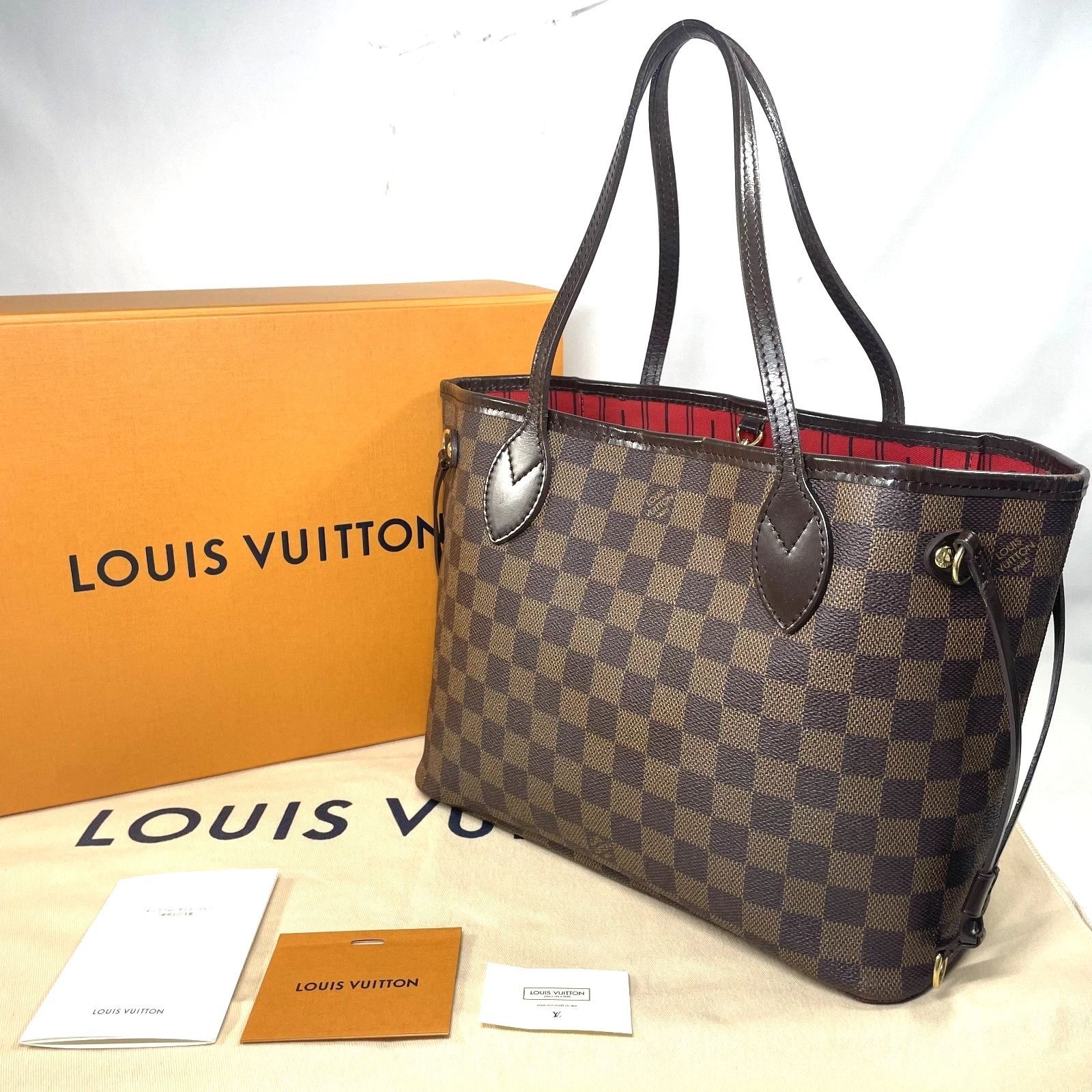 【本物】ルイ ヴィトン トートバッグ ネヴァーフル PM Neverfull PM ダミエ エベヌ N51109 LOUIS VUITTON