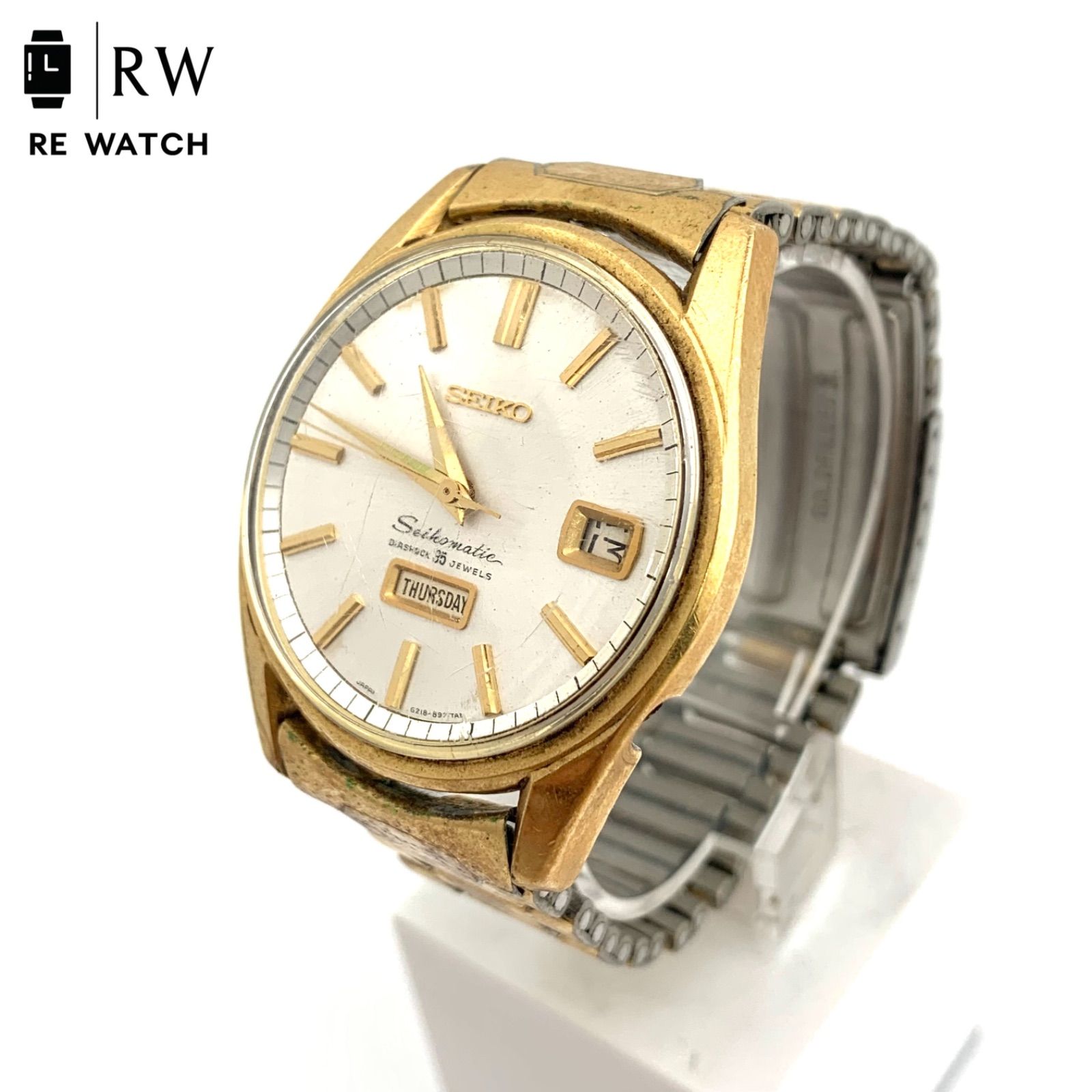 ジャンク】SEIKO 6218-8971 自動巻き時計 シルバー/ゴールド SEIKO 