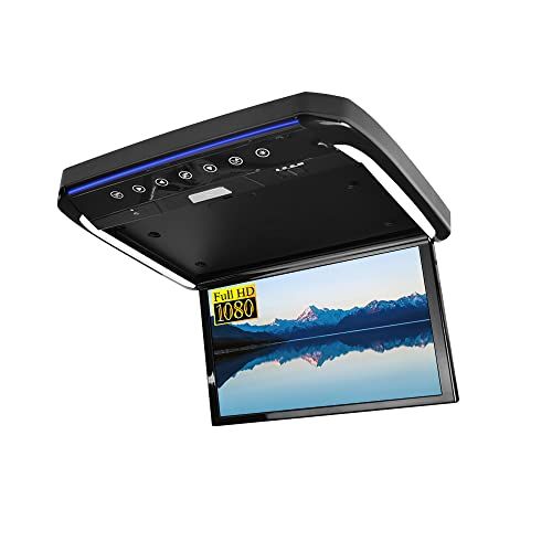 15.6インチ大迫力画面フリップダウンダウンモニターフリップダウン モニター 1920*1080 解像度 HDMI2系統入力 ナビーと接続可能 1080Pビデオ対応 外部入力 ドア連動 水平開閉120度オートディマー機能付き USB・SD機能 7b92ad39