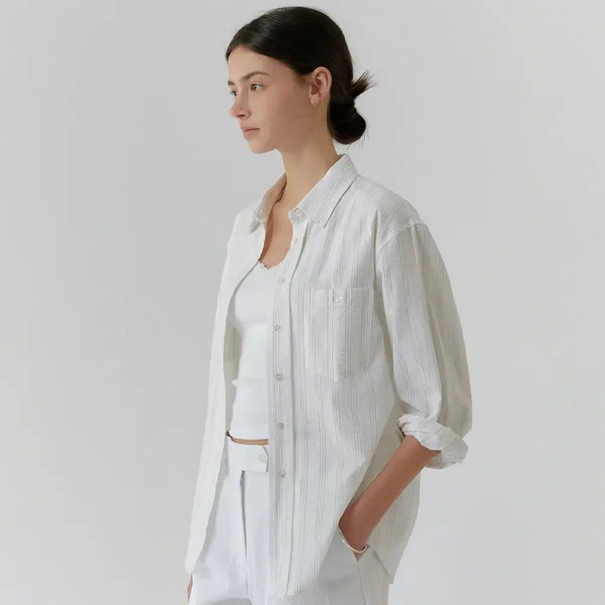 ポレット Dante Loose fit Shirt (Cream Stripe)