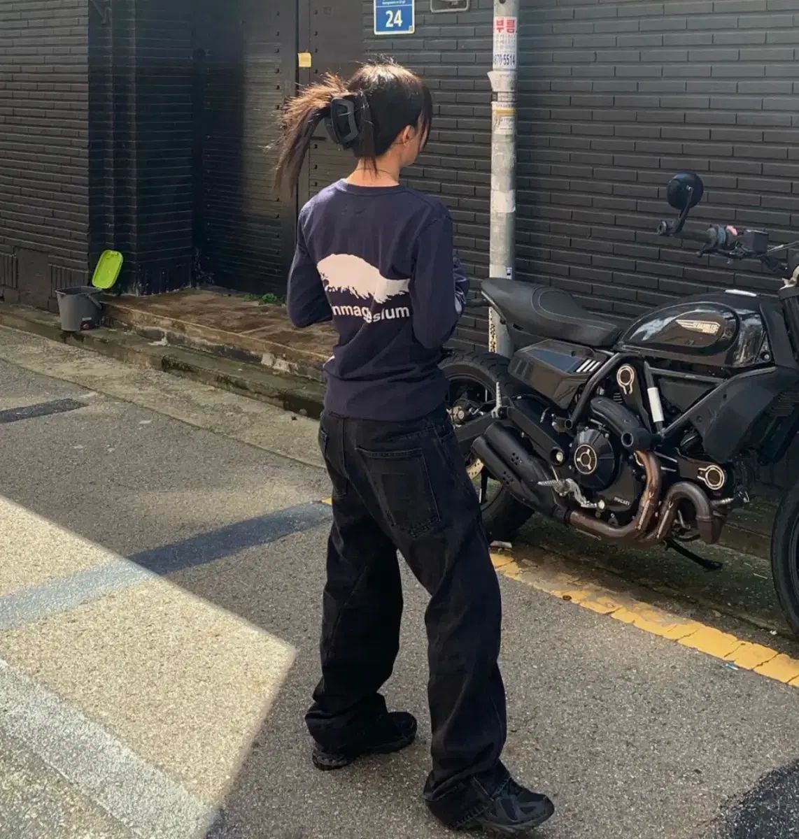 炭酸マグネシウム マウンテン ロングスリーブ ネイビー