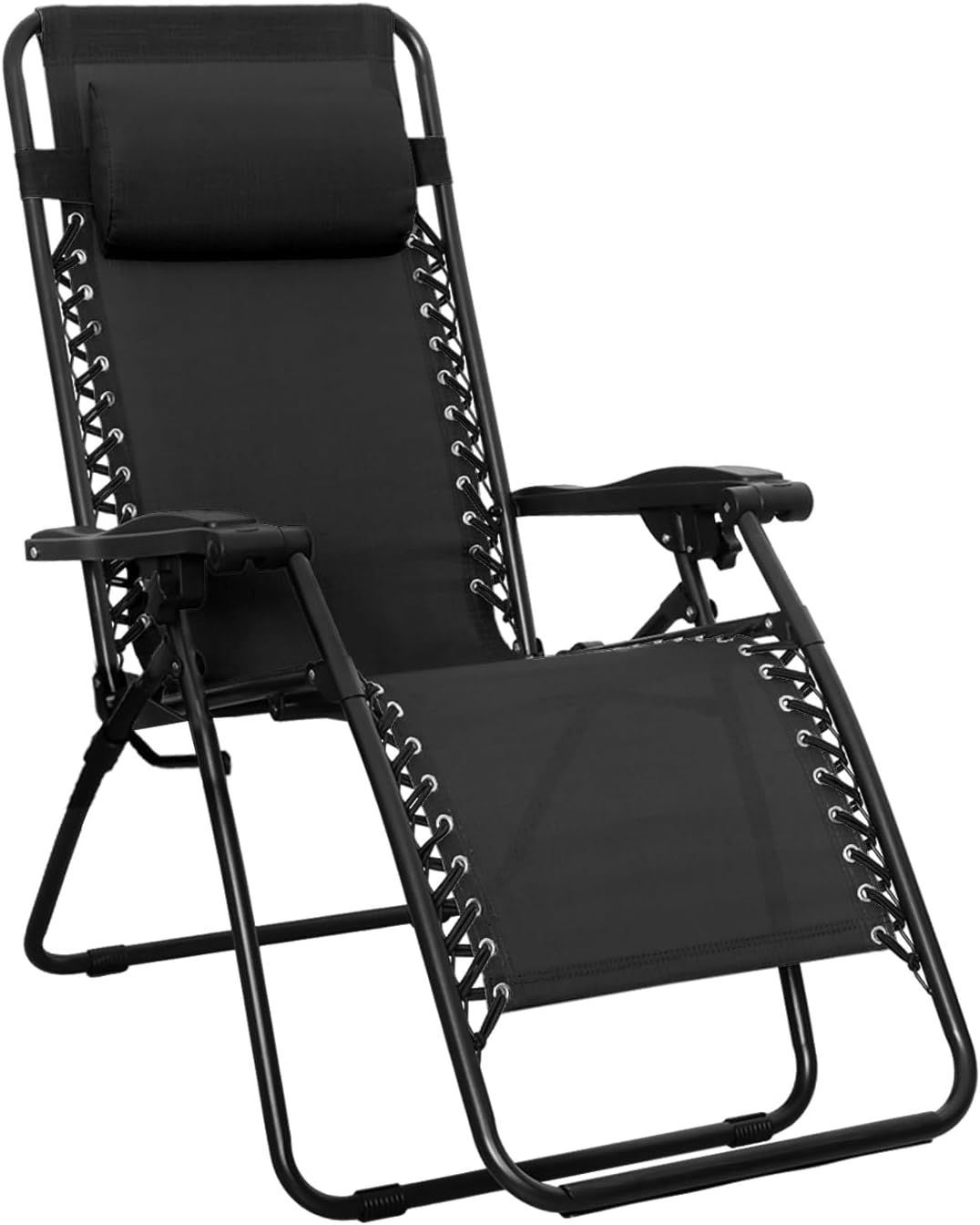ベーシック 椅子 キャンプ アウトドアチェア 折りたたみ ゼログラビティーチェア 幅66cm x 奥行90-165cm x 高さ75-110cm ブラック