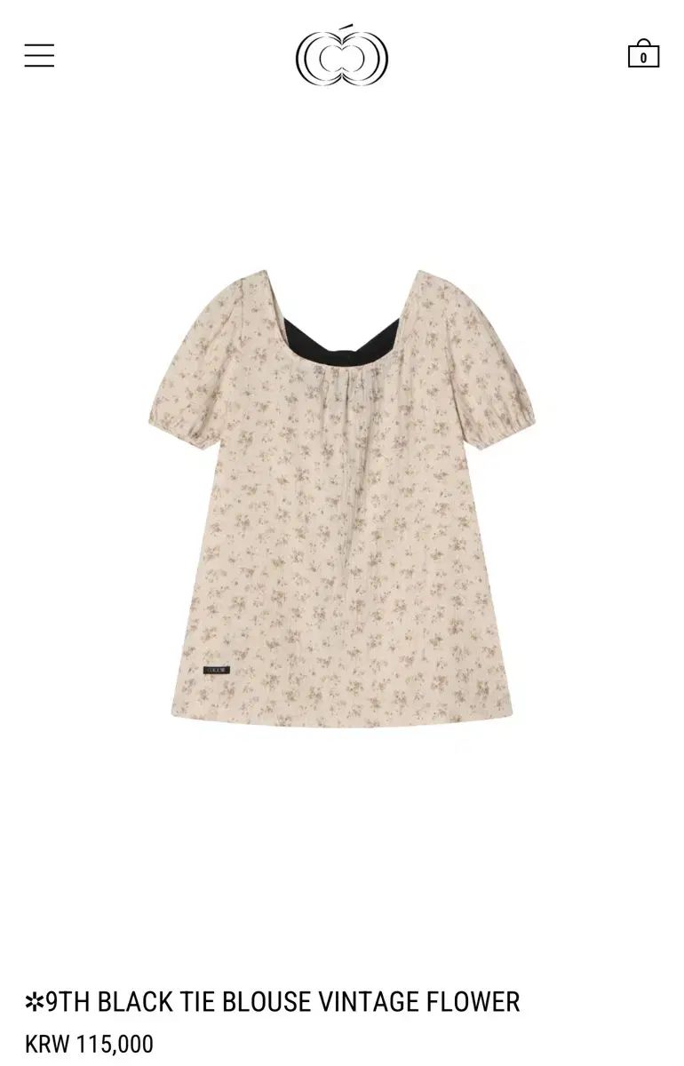コシンス TIE BLOUSE VINTAGE FLOWER タイ ブラウス