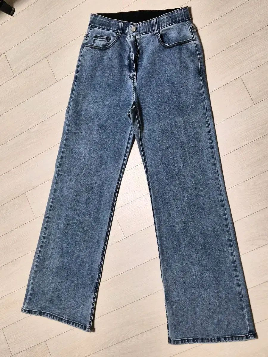 （新品）イッミシャ ウエストゴム調整 デニム スリット デニム
