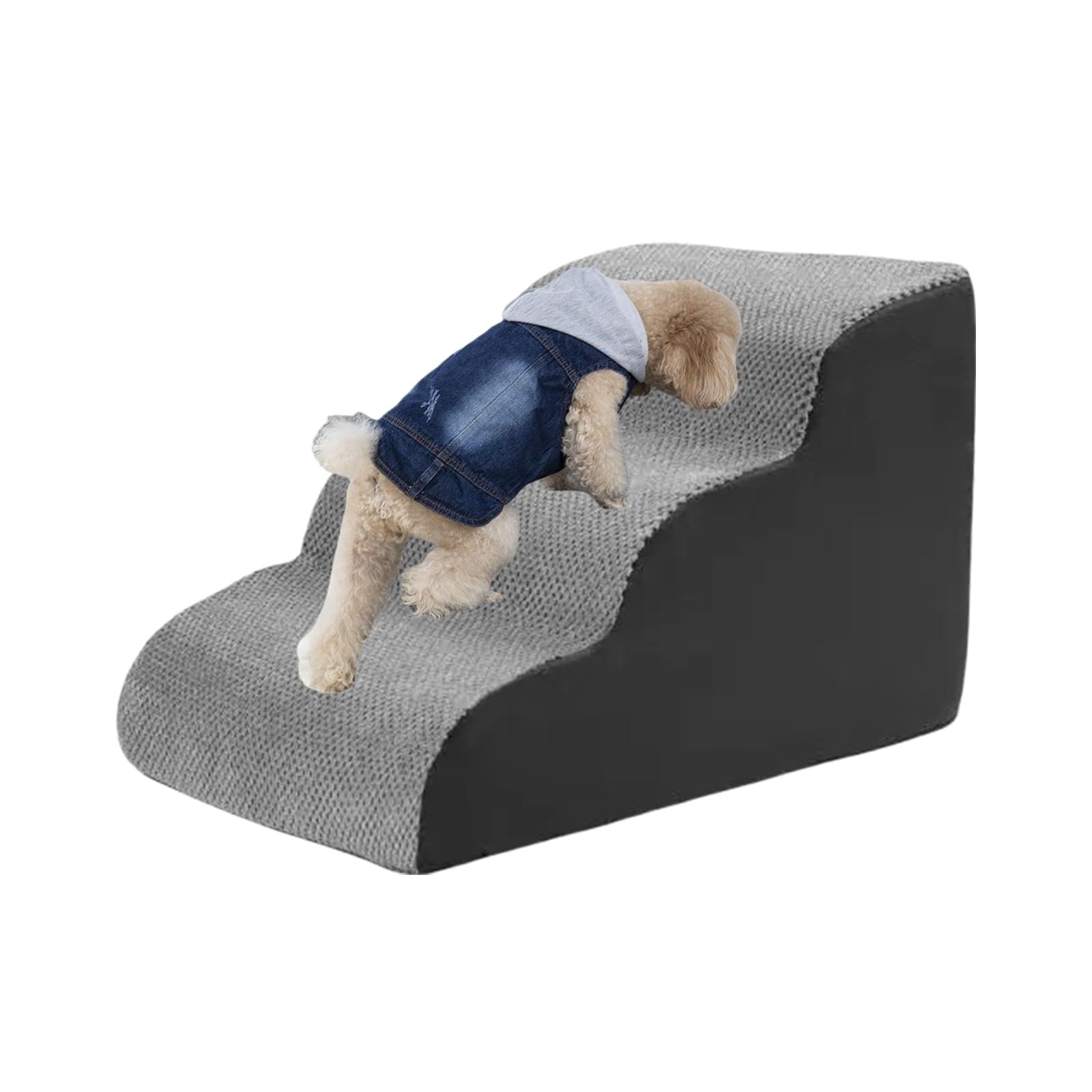 (グレー/3段-1) 奥行40cm 幅40cm ペット用品 猫 犬 犬 おしゃれ 段差 ベッド ソファ ペットステップ ペット用階段 犬用階段 滑り止め 踏み台 スロープ ペット コーデュロイカバー 角丸 2段 ドッグステップ なだらか ステップ クッション