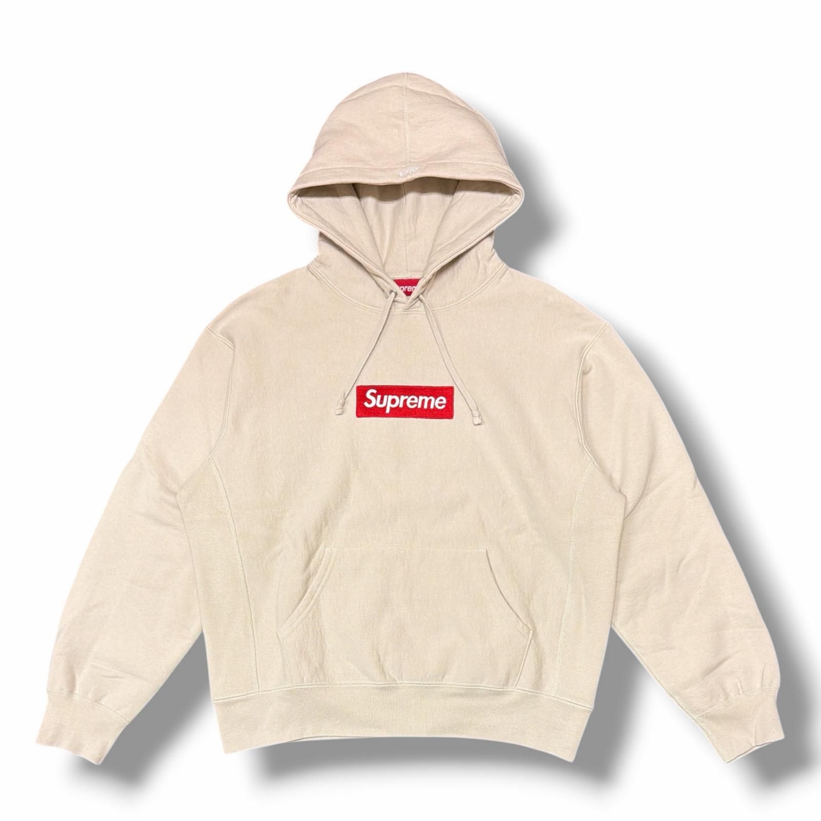 国内正規 参考上代30800円 Supreme 24AW Box Logo Hooded Sweatshirt ボックスロゴフーデッドスウェットシャツ プルオーバーパーカー シュプリーム アイボリー S (15116M)
