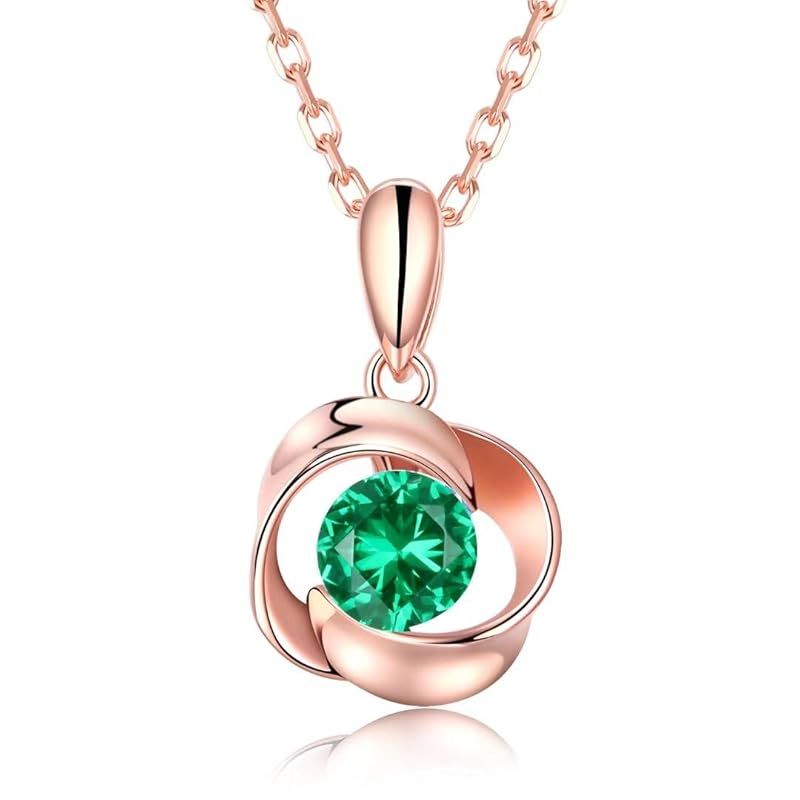 【新品】 [JUDYの秘密] 誕生石ネックレス ローズモチーフ シルバー925アクセサリー K18ゴールドメッキ レディースネックレス 誕生日 ホワイトデー 母の日 記念日 クリスマスギフト（5月）