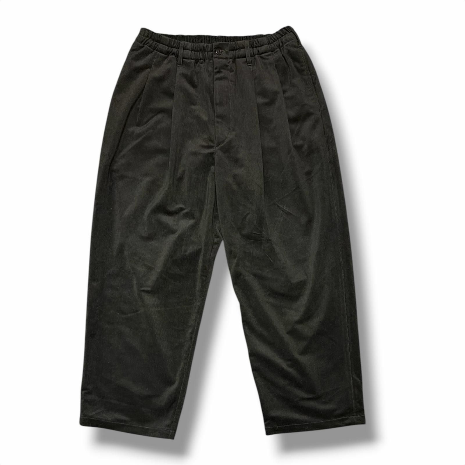 参考上代26400円 COOTIE 22AW Polyester Corduroy 2 Tuck Easy Pants ポリエステル2タックイージーパンツ クーティー CTE-22S126 ブラック M （15100M）