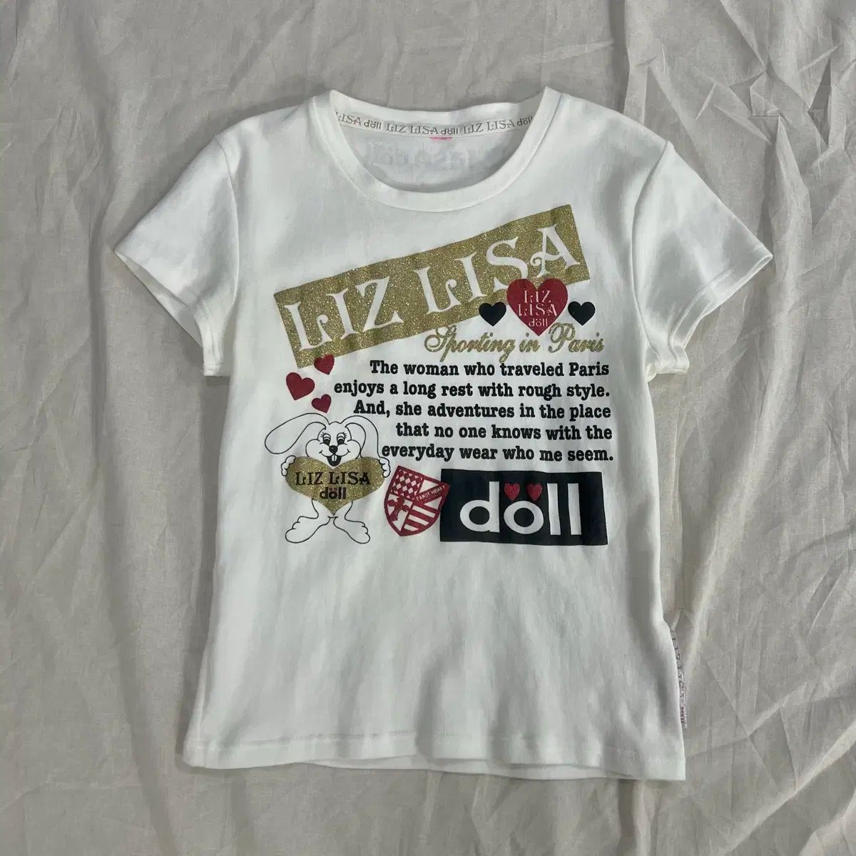 リズリサ うさぎ プリンティング 半袖 Tシャツ 白