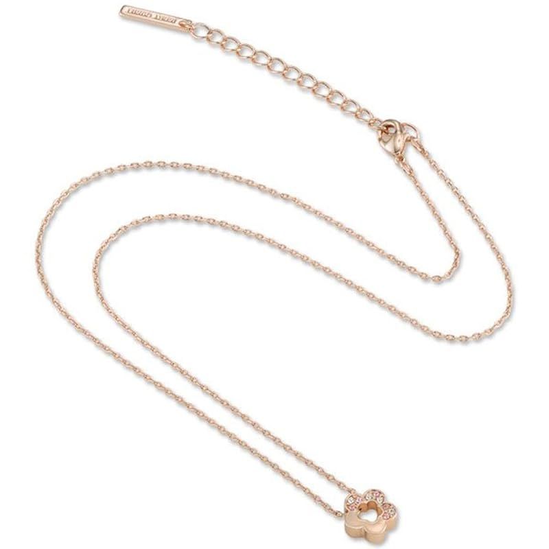 【新品】 (マリークワント) MARY QUANT ネックレス アクセサリー ハーフストーンデイジーネックレス デイジー 花 花柄 フラワー 金 ゴールドピンク 銀 シルバー ストーン ペンダント ジュエリー (ゴールド)