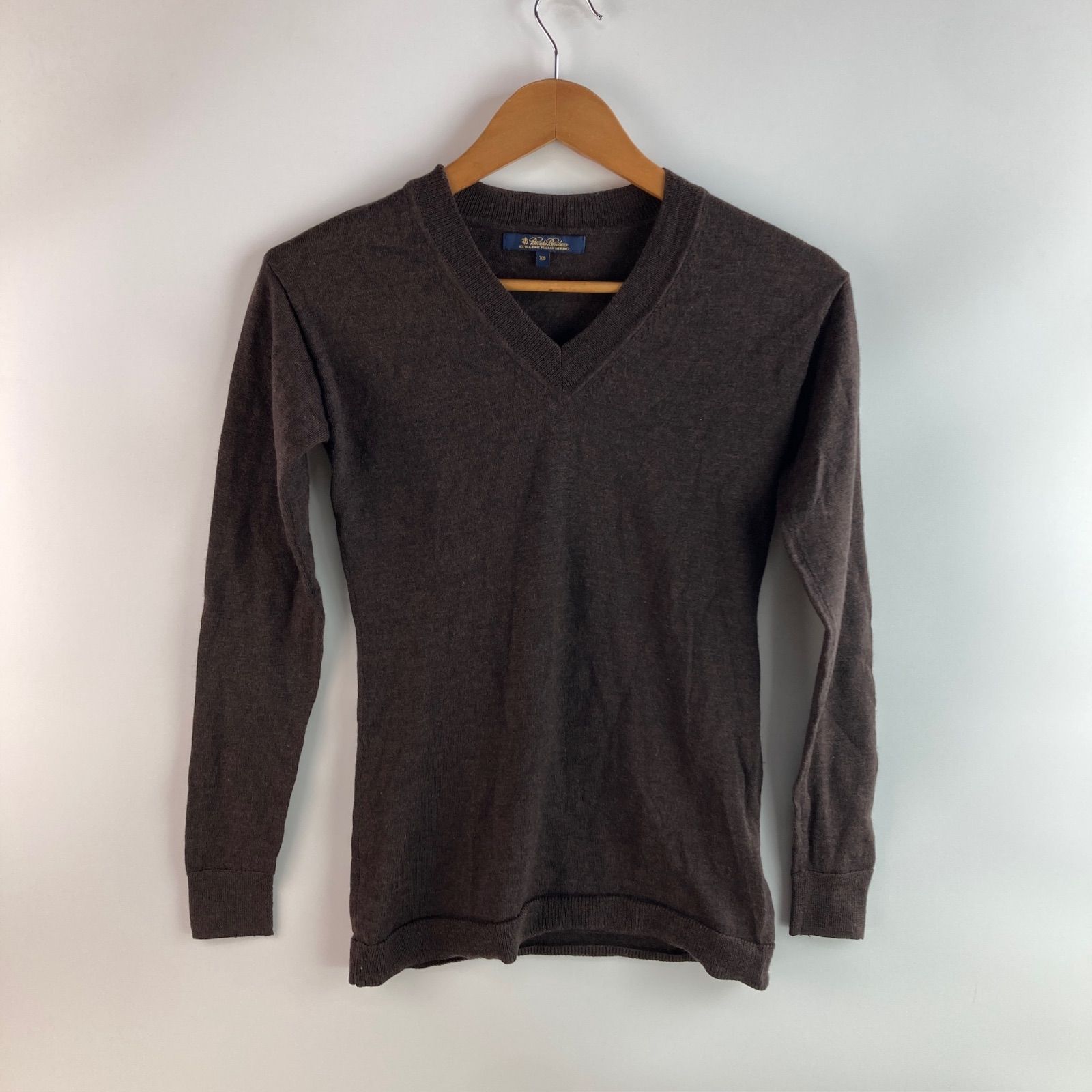 Brooks Brothers Vネックウールニットソー レディース XS ブラウン 35210010