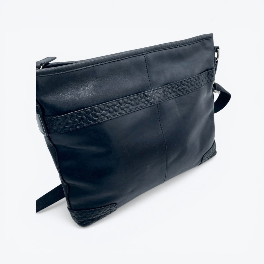 COACH コーチ レザー ショルダーバッグ ブラック 黒 本革