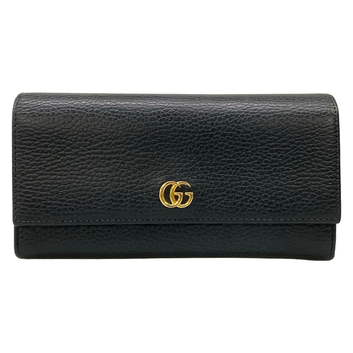 GUCCI(グッチ) 長財布 GGマーモント 456116 黒 レザー